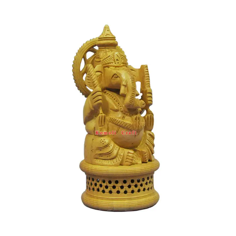 Large wood carving Ganesha Statue handmade wedding favor