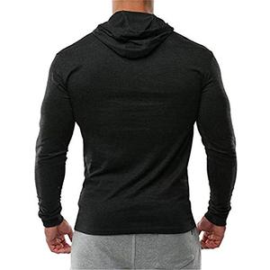 Sweat-shirts à capuche slim pour hommes, chemises de musculation à manches longues avec impression en relief, tissu polaire taille XS - Product Image 5