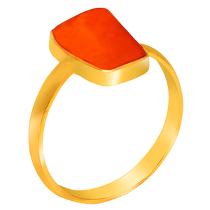 Anillo de ajuste de bisel de plata de ley 925 de cornalina forma elegante piedra preciosa chapado en oro boda compromiso aniversario fiesta regalo - Product Image 4