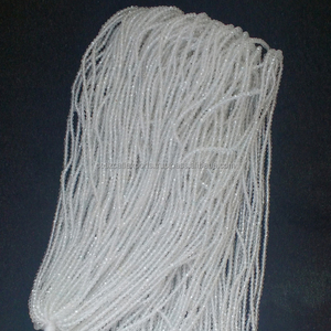 ลูกปัดอัญมณีสีขาวขนาดเล็กสีรุ้งมูนสโตนเจียระไนแบบหลวม - Product Image 3