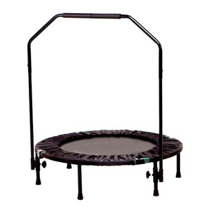 Mini trampolines pliables robustes avec cadre en acier épais, base à 6 pieds en mousse PVC, filet de protection et poignée, équipement de fitness pour le saut - Product Image 5