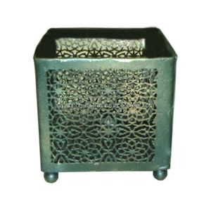 Porte-bougie votif en métal de forme carrée - Product Image 1
