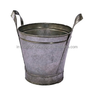 Grand pot de sol en métal galvanisé orange de style américain, mini pot de jardin, décoration, jardinière demi-mur, pots à fleurs, jardinières - Product Image 1