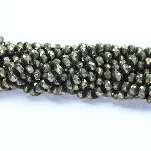 Pyrite Fated Rondelle Beads 3-4 mm Loose <b>Nature</b> <b>Crystals</b> for Jewelry Making Healing Stones and <b>Crystal</b> Jewelry - Product Image 4
