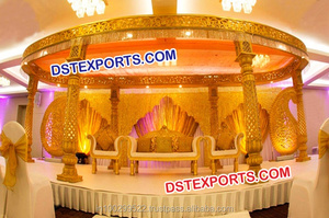 Mandap de mariage indien en forme de pilier, dernier design, Mandap floral de mariage, Pilier en fibre pour mariage, Mandap Lotus Los Angeles - Product Image 5