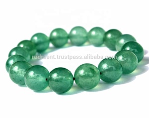สร้อยข้อมือลูกปัดอัญมณี12มม. สีเขียว Aventurine กำไลยืดได้หินคริสตัลบำบัดธรรมชาติสร้อยข้อมือลูกปัดแฟชั่น - Product Image 4