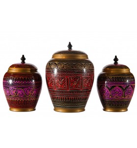 Hecho a mano de madera de tarro de caramelo laca verde azul caramelo titular tarro de madera broche conejo apilable Cadena de olla de laca tarro de caramelo - Product Image 3