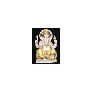 Estatua de Ganesha de Mármol Blanco - Product Image 1