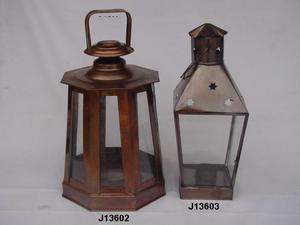 Lanterne en fer de haute qualité avec poignée sur le dessus et finition en cuivre décoration de la maison lanterne en fer bougeoir décoration de la maison - Product Image 5