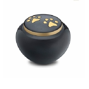 Classic <b>Memorial</b> Round Pets Paw <b>Keepsake</b> Pets Cremation Urns for Funeral Ashes Metal Brass/Aluminum - Product Image 6