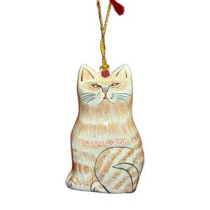 Adornos Navideños de Papel Maché Pintados a Mano con Diseño de Gatito, Decoraciones - Product Image 2