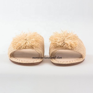 2019 mode artisanat marocain plage raphia pour pantoufles pour toutes les saisons-printemps été automne hiver - Product Image 1