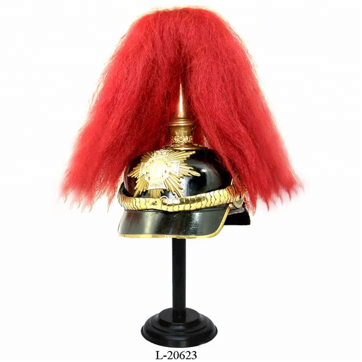 Кожа немецкий pickelhaube шлем с хвостом-L-20623