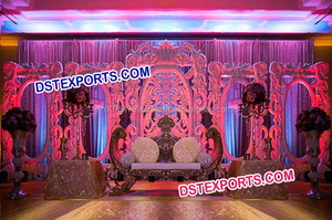 Marcos de fondo para escenario de boda, Panel tallado de fibra de flores, indio, planos - Product Image 6
