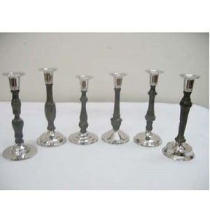 Handmade Set of 3 Silver <b>Taper</b> <b>Candle</b> Holders Custom OEM Design TVAKM Brand for Home Decoration for Christmas Season - Product Image 2