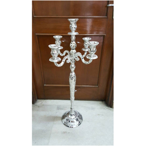 Silver Five Arms <b>Candelabra</b> for Wedding - Product Image 1