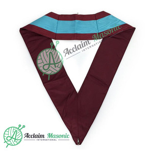 Collar Masónico de Marca Maestra, Diseño 3D, Tamaño Personalizable, Material de Tela y Silicona, Encaje Bordado, Cinta con Logotipo para Coser - Product Image 3