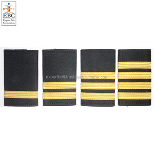 Épaulettes de pilote Sihawk de haute qualité, bandes dorées, tissu noir, co-pilote, stagiaire, professionnel, glissières à enfiler, bande de grade - Product Image 5
