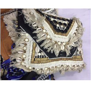 Bolso de mano tradicional Banjara con bordado a mano y cuentas, de tela de algodón vintage para mujer, con cierre de cremallera y broche, individual. - Product Image 2