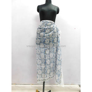 Ropa deportiva para mujer con estampado de bloque de mano, pareo transpirable, ropa de playa, Pareo, opción de talla grande - Product Image 3