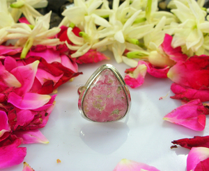 Vente en Gros de Bijoux de Nouvelle Feuille Style Rhodochrosite Bague en Pierre Gemme Bijoux Personnalisés Or Vermeil Argent Mode Femme - Product Image 2