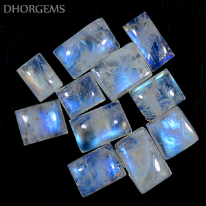 Pierre de lune bleue naturelle, arc-en-ciel, 100% pierre de lune, ample, qualité, cabochon rectangulaire, pierres précieuses authentiques, bleu, livraison gratuite - Product Image 1
