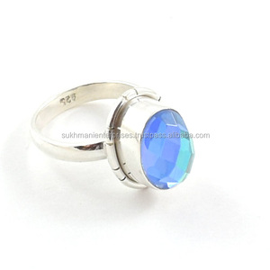 Bague en argent sterling 925 avec topaze mystique mercure, Pâques, Noël, printemps, été, Saint-Valentin, fête des mères, vente en gros de bijoux indiens - Product Image 2