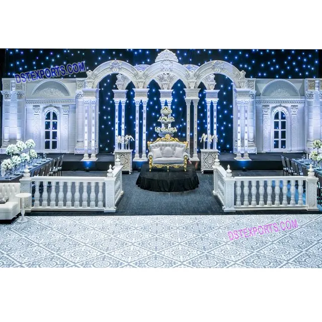 Configuração de palco de casamento, decoração asiática maravilhosa de palco de casamento, configuração para recepções de casamento