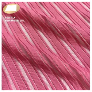 Nylon spandex microfiber monofilament mesh stripe fabric for lining