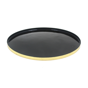 Assiettes et plats ronds en fer Meena noir enduit de laiton pour la cuisine et le dessus de table en vrac - Product Image 1