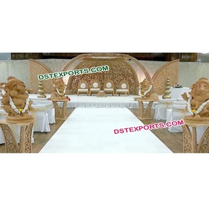 มณฑปงานแต่งงานแบบดั้งเดิม ทำจากไม้แกะสลักด้วยมืออย่างประณีต รูปทรงลำต้นช้าง ทำด้วยมือ ชุดมณฑปงานแต่งงานแบบอินเดีย สวิตเซอร์แลนด์ - Product Image 1