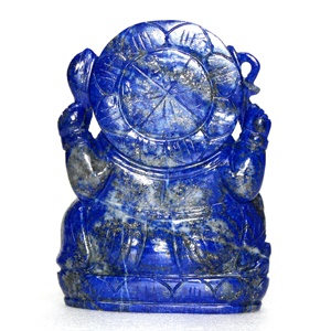 Statue naturelle Lapis Lazuli Ganesha, Sculpture en cristal, pierre de guérison, décoration de la maison, fabriquée en inde - Product Image 4