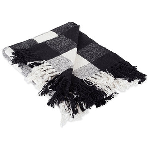Wholesale Factory Price Black & White Cotton Throw Blanket - Product Image 1