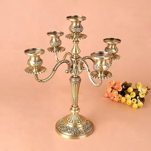 Metal Brass Customization Available 5 <b>Pillar</b> <b>Candle</b> Stand Wholesaler Manufacturer Factory Direct Sale - Product Image 1