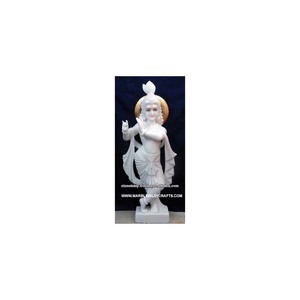 Marble Handmade Hindu God Krishna Sculpture - Product Image 1