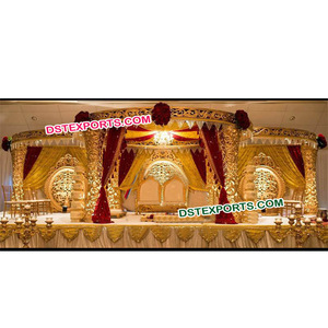 Mandap Dorado Exclusivo para Bodas, Mandap de Fibra Delizio, Último Modelo de Mandap para Bodas, Fabricación de Mandaps en Australia, Decoración para Eventos - Product Image 1
