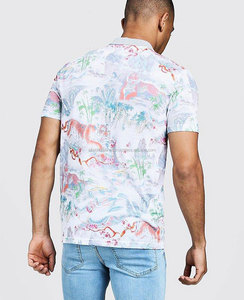 Polo de golf de algodón transpirable para hombre con sublimación de LICRA de poliéster de diseño personalizado a granel - Product Image 4