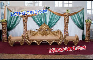 Filmy ชุดเฟอร์นิเจอร์งานแต่งงาน,ชุดโซฟาสีทองสำหรับเวทีงานแต่งงานผู้ผลิตเฟอร์นิเจอร์ในงานแต่งงาน - Product Image 3