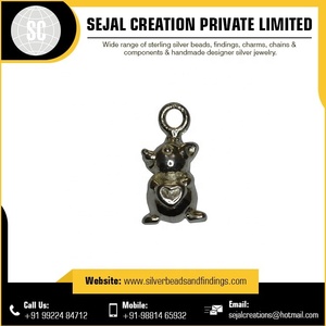 Charme en argent sterling avec cœur uni de l'Inde Charmes en argent sterling Charm chaîne en argent sterling - Product Image 3