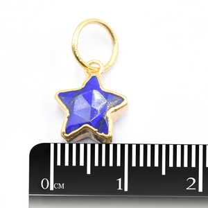 Lapis Lazuli 17 à 19 mm avec pendentif plaqué or en forme d'étoile à saut ouvert - Product Image 3