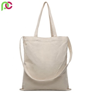 Bolsas de tela natural blanca Lisa orgánica al por mayor bolsas de lona de algodón impresas personalizadas con logotipo - Product Image 4