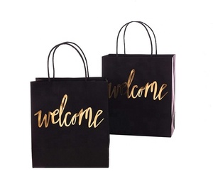 ถุงกระดาษสีดำที่กำหนดเองพิมพ์กระดาษคราฟท์ถุงช้อปปิ้งถุงของขวัญกระดาษ - Product Image 1