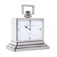 Horloge murale intelligente à quartz avec affichage à aiguilles, style antique, cadre en aluminium, verre et cristal pour salon et maison