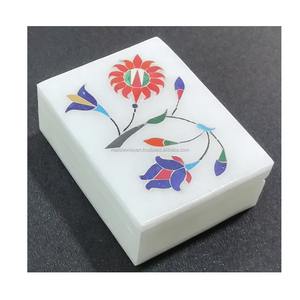 Alabaster หินอ่อนฝังกล่องหินฝังกล่องของขวัญขององค์กร - Product Image 1