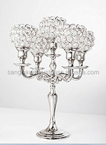 Porte-bougie en aluminium de mariage populaire en argent Design en métal de Noël pour bougie en métal de pièce maîtresse de mariage - Product Image 5