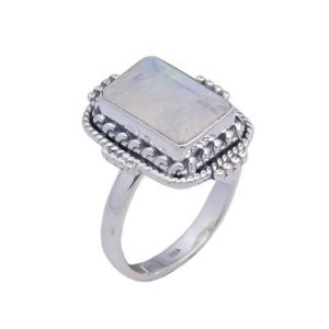 Venta en línea de Plata de Ley 925 sólida Rainbow Moonstone Eternity Vermeil Ring Bezel Setting Inlay para bodas y fiestas - Product Image 1