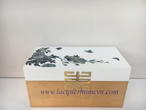 เวียดนามแล็คเกอร์การจัดเก็บกล่องที่มีแม่ของมุกที่กำหนดเองโบราณทาสีกล่องไม้สำหรับการตกแต่งของขวัญบรรจุในกล่อง - Product Image 3