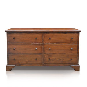 Commode 6 Tiroirs De Commode En Bois de Teck Massif Fabriqué À La Main - Product Image 2