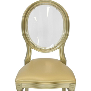 Chaise Louis à dossier transparent, noir - Product Image 1