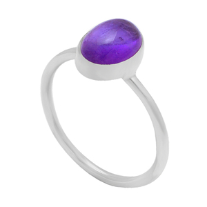 Cabochon Amethyst Gemstone 925 <b>Sterling</b> <b>Silver</b> Handmade <b>Ring</b> Jewelry Classic <b>Ring</b> Fashionable <b>Ring</b> for Wedding, Gift for Unisex - Product Image 2